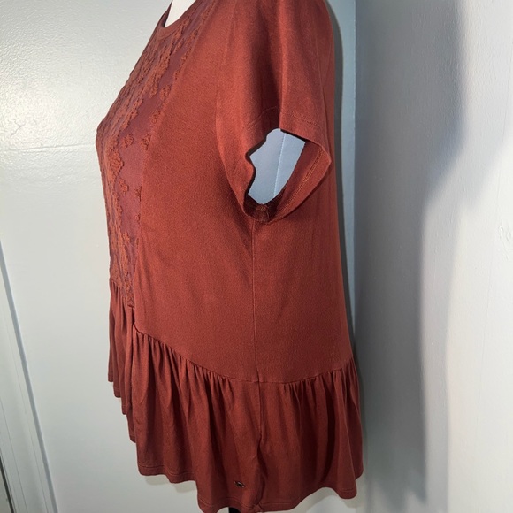 American Eagle outfitters S embroider mesh front with a drop waist ruffle hem - Picture 6 of 6